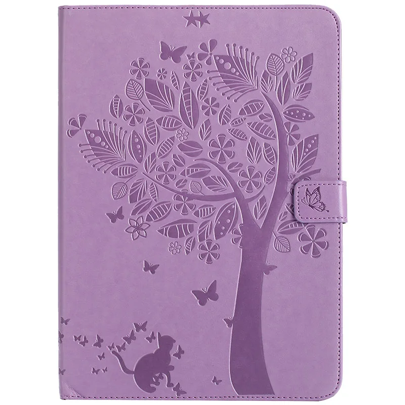 

For ipad 5/6 Cuero Fundas 9.7 inch Cat and Tree Ultra Slim Magnetic Smart Flip Stand PU Cover for Apple ipad 5 6