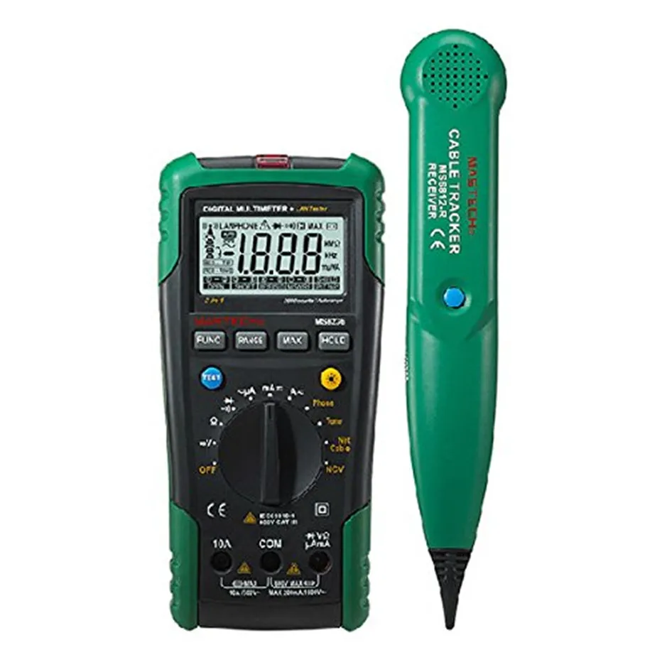 MASTECH MS8236 رقمي متعدد Netwoek كابل اختبار صافي كابل المقتفي لهجة الهاتف خط الاختيار غير الاتصال الجهد كشف