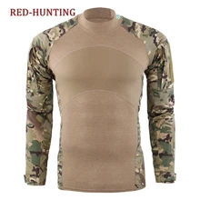 Новые военные дышащие камуфляжные футболки Боевая тактическая Униформа с длинными рукавами для мужчин езда стрельба альпинистская футболка Топы