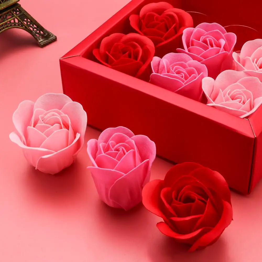 14*14*4,5 см 9 шт. набор мыла цветок подарок ручной работы красный розовый белый фиолетовый мыло розы с коробкой отбеливание кожи шампунь цветок мыло