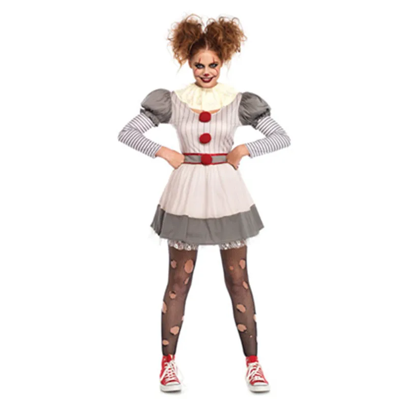 

Adult Clown Costume Halloween Carnival Clown Circus Cosplay Fancy Dress Performance Costumes Party for Female Cos