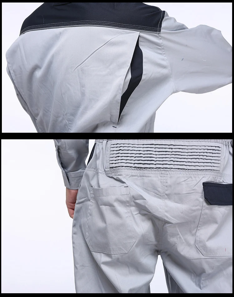 Мужская серая Рабочая одежда из хлопка, униформа для горнодобывающей ...