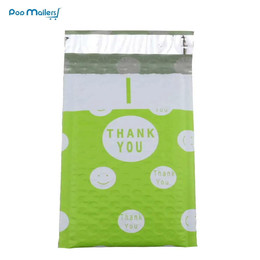 10 шт полиэтиленовые Пузырьковые конверты 175*230 мм, Пузырьковые конверты, зеленые креативные Конверты в горошек, с рисунком благодарности, с пузырьками, на подкладке, полиэтиленовые конверты