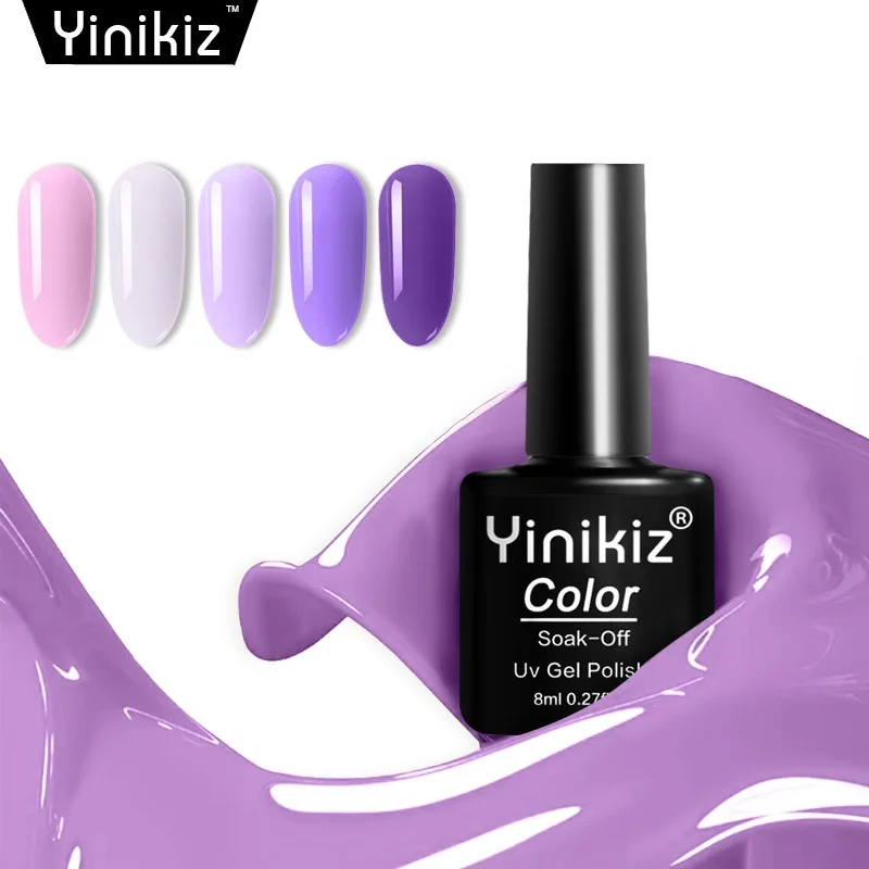 

Yinikiz Pure 5 Colors Nail Gel Varnish Long Lasting Soak Off UV Gelpolish Nail Art Manicure Gel Lacquer
