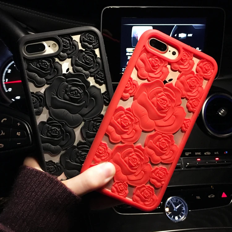 case For Samsung Galaxy s8 plus s7 s6 edge fashion Hollow Rose silicone Phone Case Apple iphone 8 7 6 6s 5 5s SE |