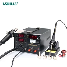 Электронная Мобильная PhoneYIHUA 853DA паяльная станция+ источник питания постоянного тока 3 в 1 паяльная станция
