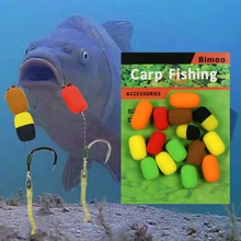 Bimoo 15pcs pack Cylinder Carp Fishing Bait Foam Boilie Pop Ups Hook Fish Baits Lure 8mm