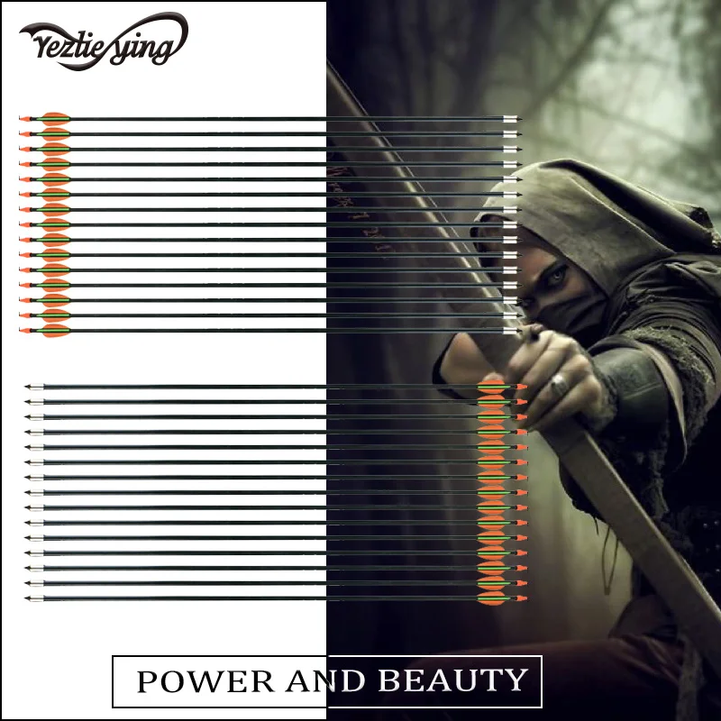 

12/24/PCS 29Inch Target Hunting Fiberglass Arrow With Replaceable Arrow Spine 500 For Recurve / Coumpond Bow and Arrow Archery