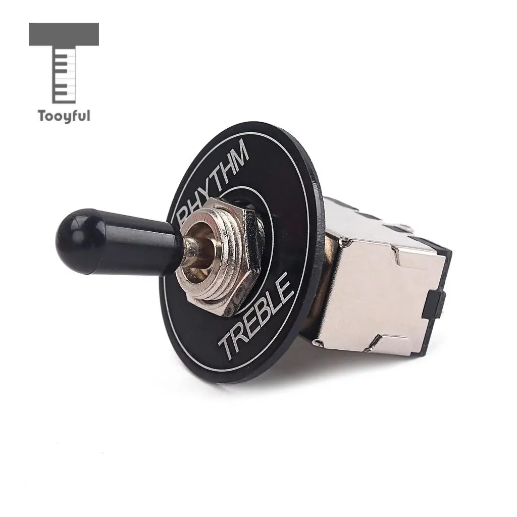 Tooyful Black 3 Way Toggle Switch Pickup Selector with Rhythm Treble Switch Washer Ring for LP Electric Guitar