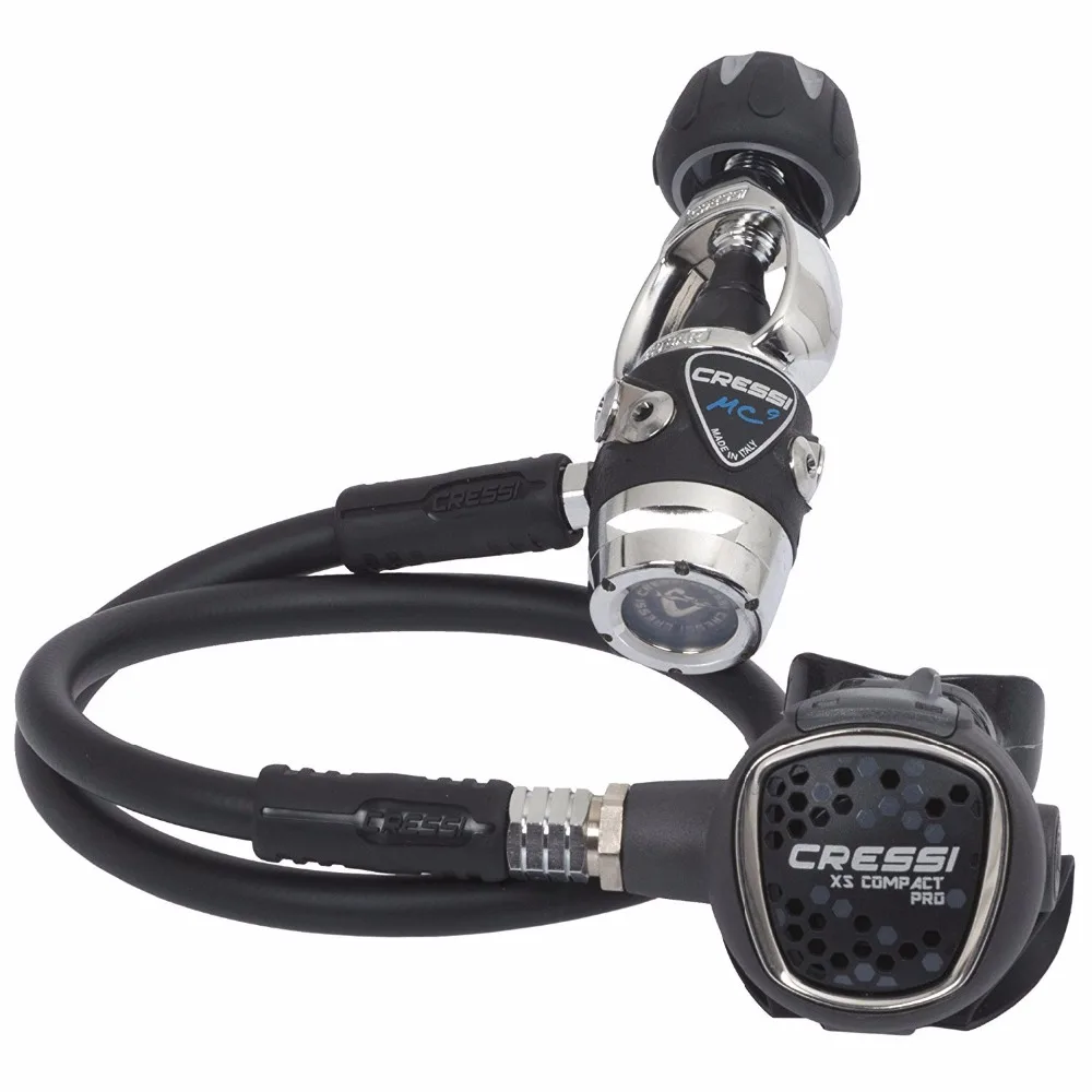 Силиконовый мундштук с шлангом Cressi MC9 SC / COMPACT PRO INT Hiper сбалансированный регулятор