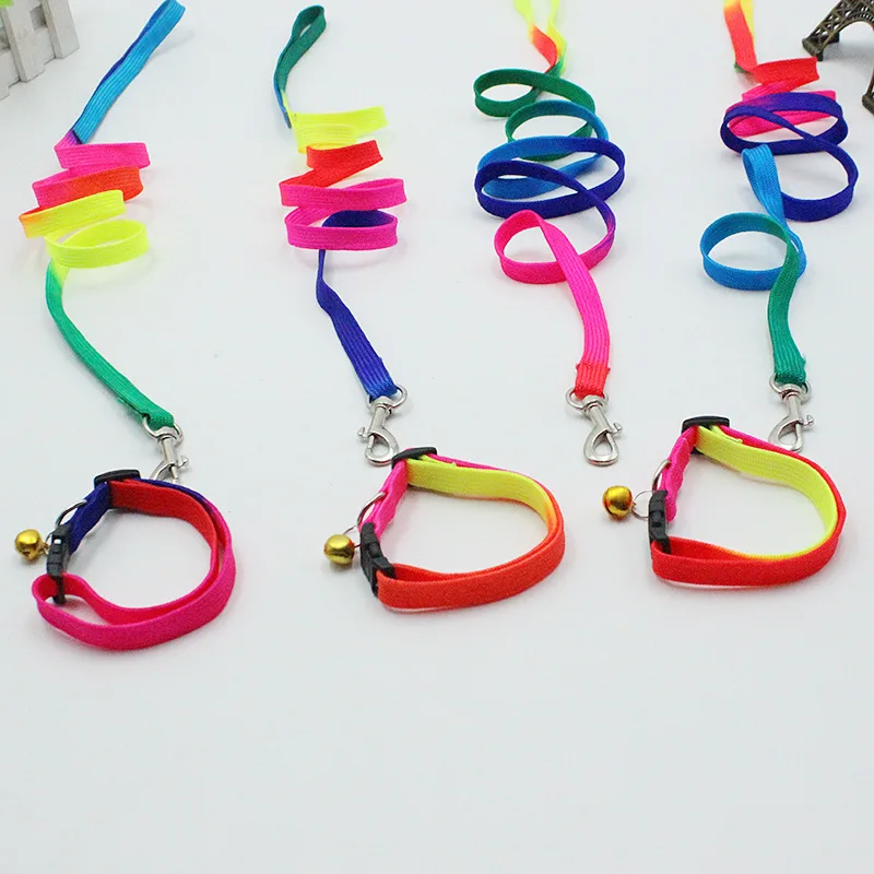Rainbow Pet Dog Leash Collar Harness Soft Walking Lead Colorful Durable Traction Rope Nylon 120cm |