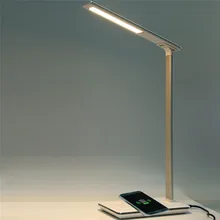 Светодиодный Настольный светильник складные настольные лампы Книжные огни с беспроводное настольное зарядное устройство USB выход Нижняя пена