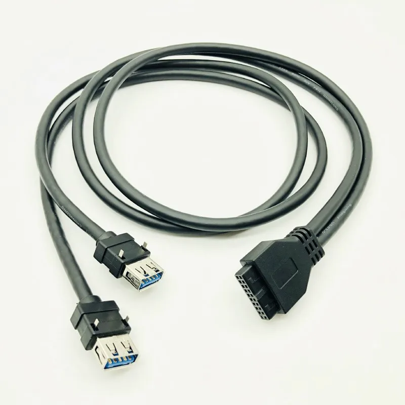

Кабель USB 3,0 для передней панели, USB-кабель с коннектором, высокоскоростной концентратор USB 3,0 с 20-pin на два порта USB3.0 с фиксированной ножкой для ПК, компьютера