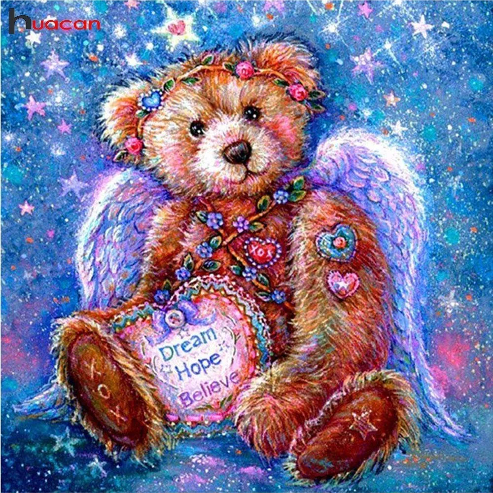 

HUACAN 5D DIY Diamond Painting Cartoon Full Square/Round Drill Mosaic Diamond Embroidery Bear Decor Home Picture Of Rhinestones