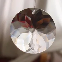 50 шт./лот 45 мм хрустальный стакан круглый граненый кристалл диск в 2 отверстия хрустальные бусины Люстра В Форме Призмы бусины