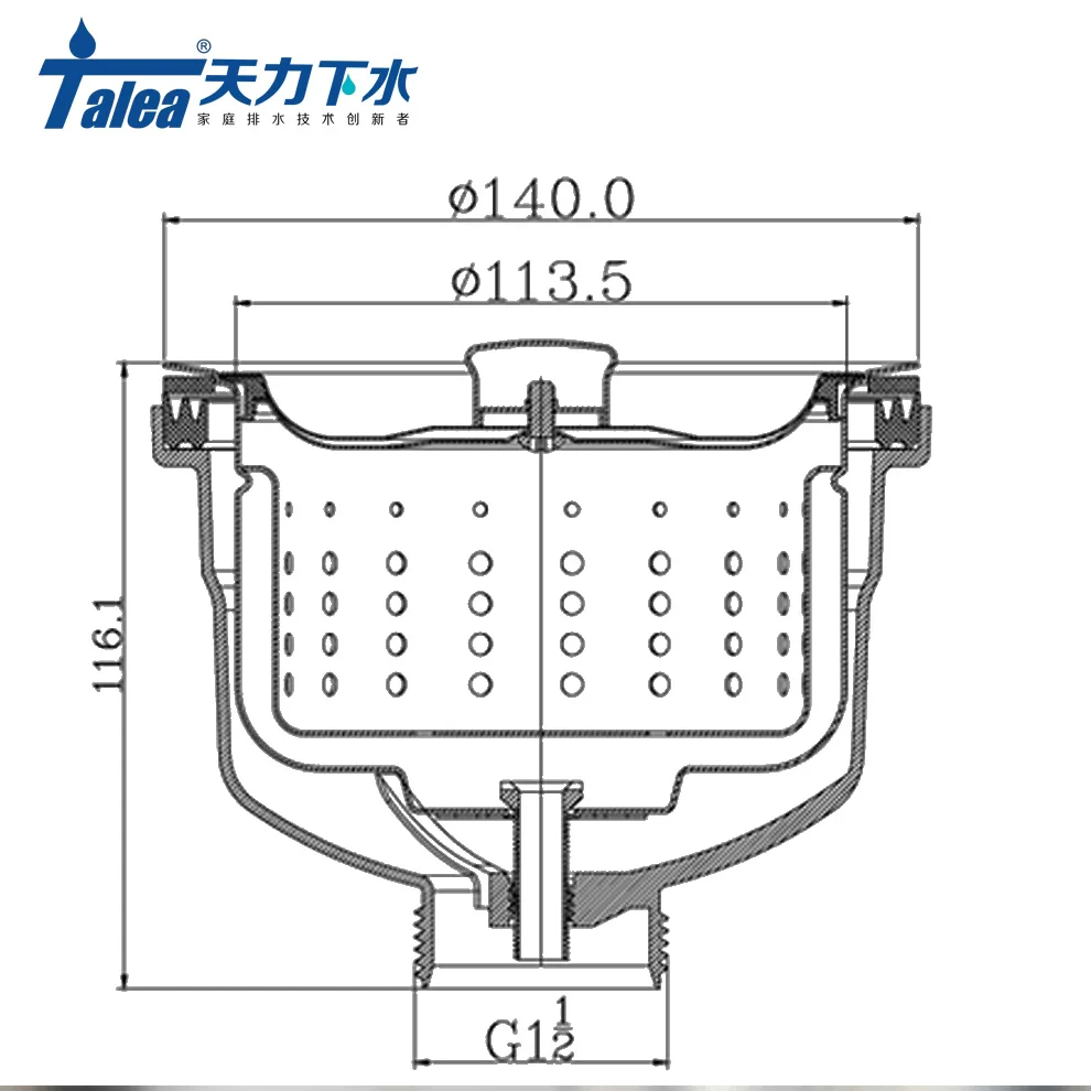 Talea 140 мм нержавеющая сталь раковина соломинка кухонная раковина сетчатая Корзина Фильтр для раковины сливной фильтр предотвратить держатель мусорного пакета