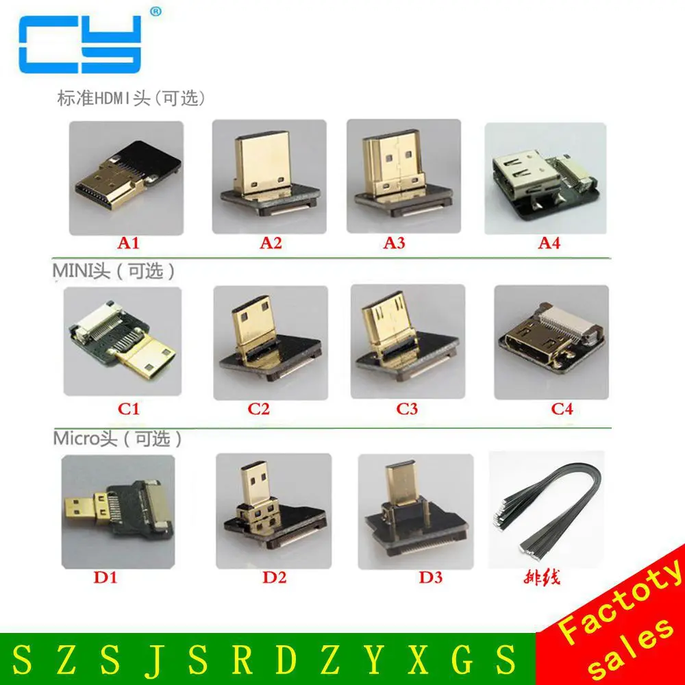 FPV Micro HDMI Mini 90 градусов адаптер 5 см 100 FPC лента плоский кабель шаг 20pin для