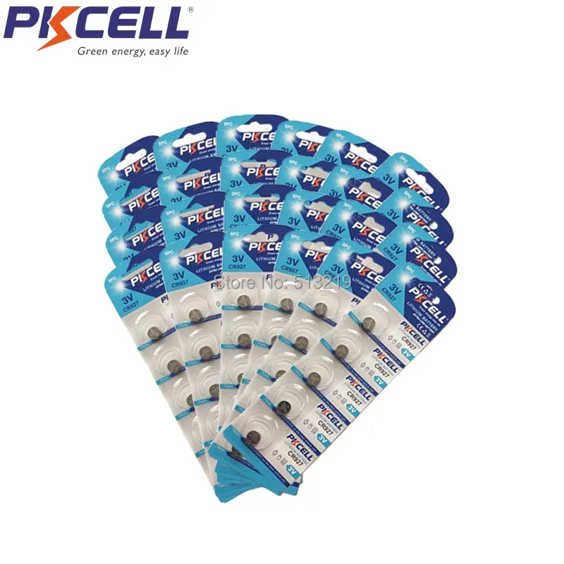 

120pcs/24card PKCELL CR927 BR927 ECR927 5011LC CR 927 DL927 3V Lithium Button Cell Coin Batteries For Watch Electronic Toy