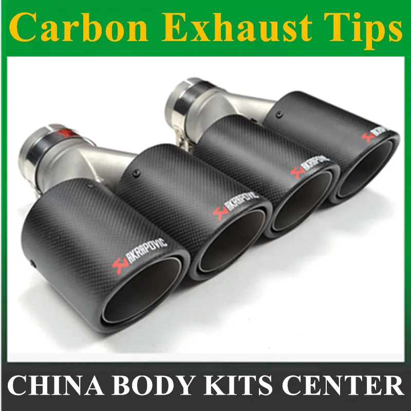 

1PCS Dual AKRAPOVIC carbon fiber + Stainless Steel exhaust tip exhaust pipe muffler Matt Silver Exhaust Tip