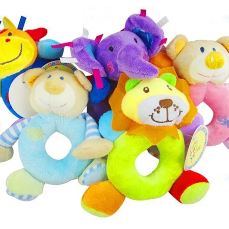 15cm Newborn Baby Rattle Dolls Animal Stuffed & Plush Elepant/Bear Baby
