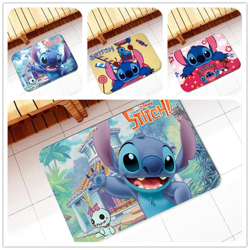 

Disney Stitch Door mat footpads Entrance Anti-Slip Doormat Carpets Bedroom Rugs Decorative Stair Bathroom, non-slip