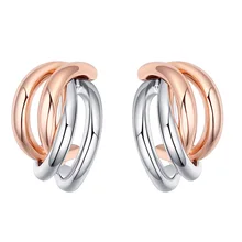 Летний стиль, модные ювелирные изделия, розовый маленький золотого цвета, серьги-гвоздики для женщин, Двойные Цвета, теннисные серьги-гвоздики