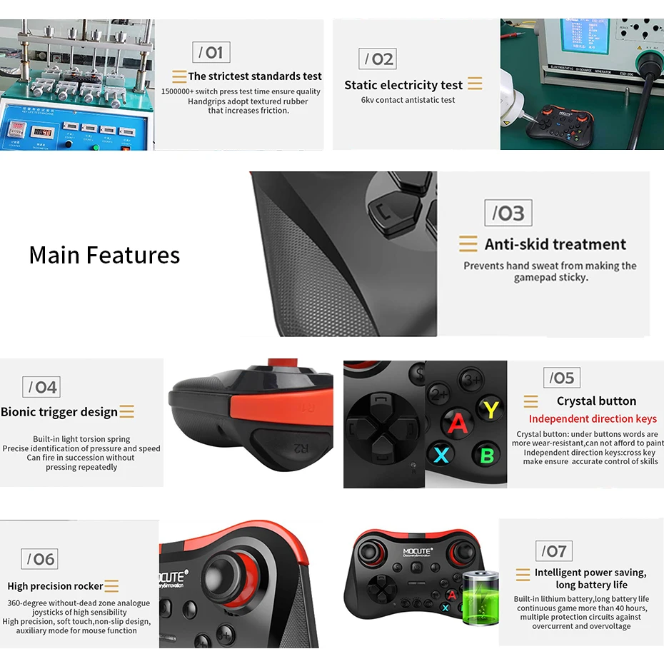 Беспроводной геймпад Mocute 050 056 Bluetooth джойстик Android контроллер VR для планшетных ПК