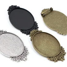 Новая мода 5 шт. 30x40 мм Внутренний размер античный серебряный, бронзовый и черный булавка брошь пирсинг стиль База Установка кулон