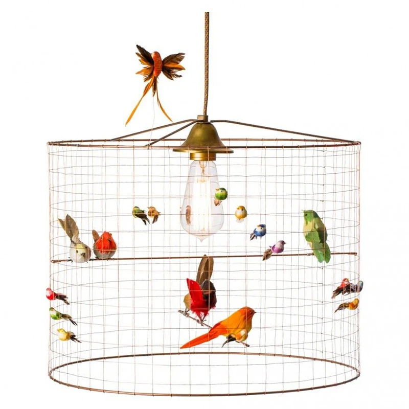 

Nordic Modern Wrought Iron birds cage Pendant light Lamp Suspension Luminaire LED E27 for decor Hanging Light Fixtures
