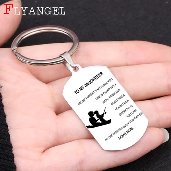 

Accessories Engraved Keyring For Thanksgiving Day Son Daughter Family Birthday Gifts Jewelry Dog Tag Stainless Steel Keychain