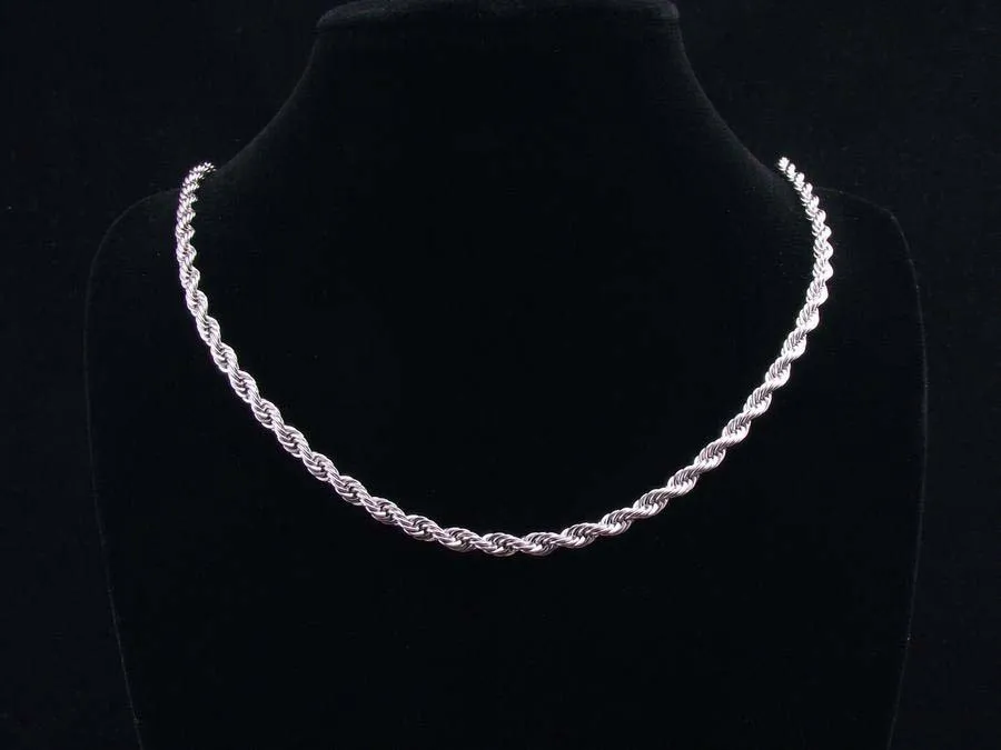 3mm twist chain stainless steel necklace rope chain man's lady fashion
