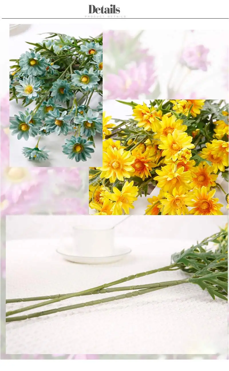 CHENCHENG 5 шт./лот искусственные цветы: ромашки Шелковый Искусственный цветок Хризантема для свадьбы Цветы для дома осень Декор