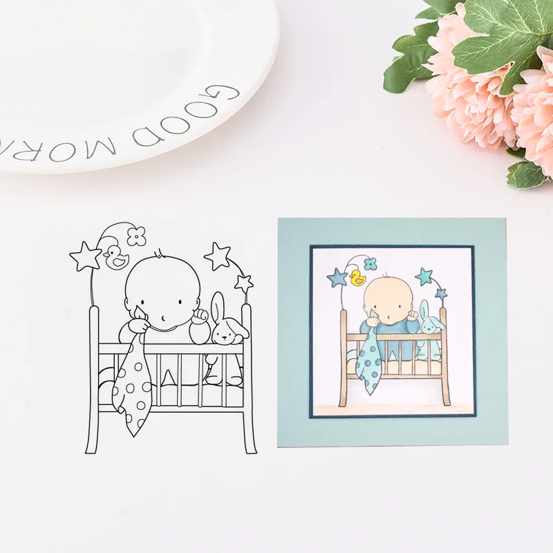 

Rubber Silicone Clear Stamps for Scrapbooking Tampons Transparents Seal Background Card Making Diy baby