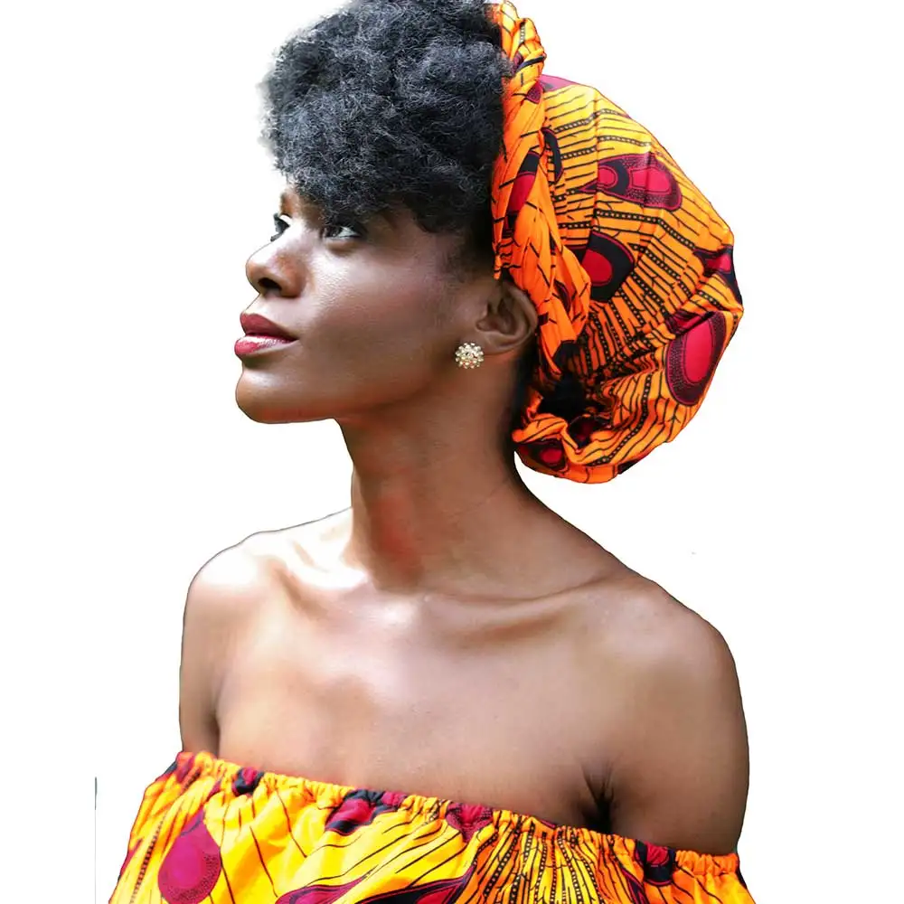 

Shenbolen African ethqff women headband printed African headscarf cotton cloth 72*22"