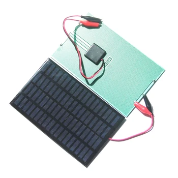 

BUHESHUI 2.5W 18V Solar Cell Polycrystalline Solar Panel+Crocodile Clip For Charging 12V Battery System 194*120MM 2pcs/lot Epoxy