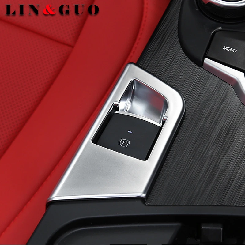 

Car Electronic Handbrake Decorative frame ABS material Sticker Cover for Alfa romeo Giulia Car Styling
