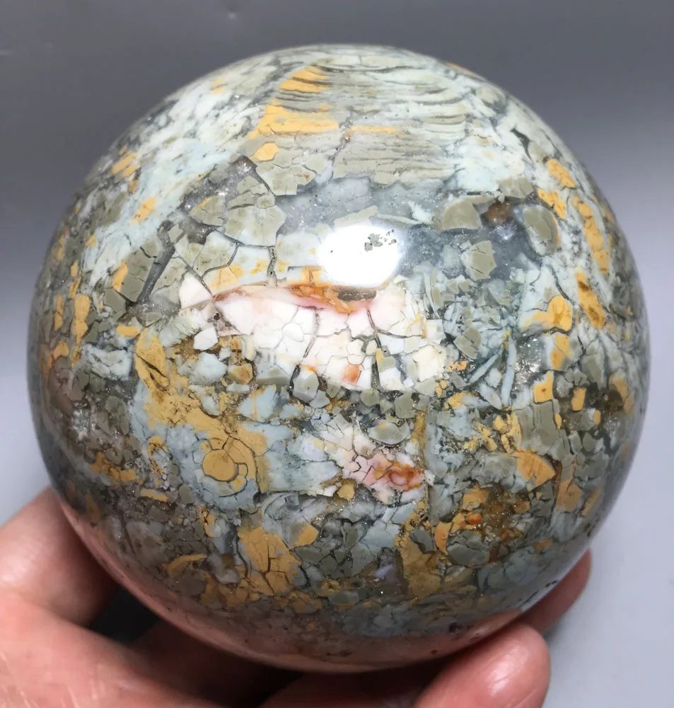 

1432g NATURAL OCEAN JASPER QUARTZ CRYSTAL SPHERE BALL HEALING Specimens stones and crystals minerals Home Decoration GIFT