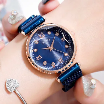 

GOGOEY Women Watches Quartz Aurora Sun Flower Dial Wristwatches For Girl Magnetic Persnoality Rhinestone Bayan Kol Saati Elegant