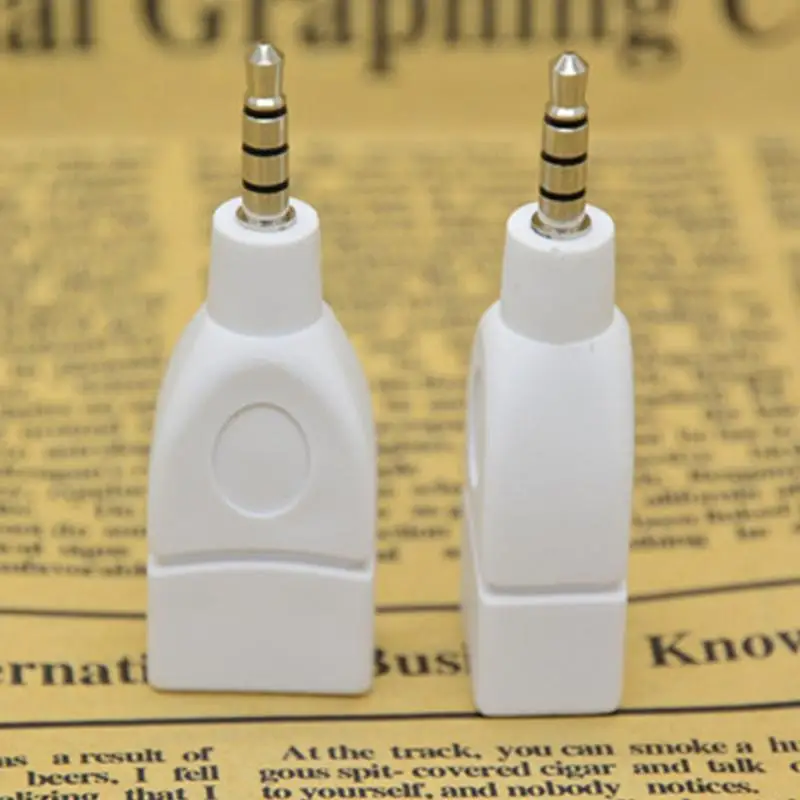 

New Arrive 3.5mm Male AUX Audio Plug Jack to USB 2.0 Female Converter Adapter Plug connect the U-Disk