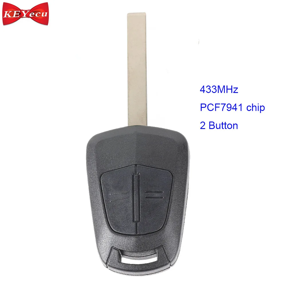 

KEYECU for Vauxhall for Opel Corsa Agila Meriva Combo Replacement Remote Control Car Key Fob 2 Button 433MHz PCF7941