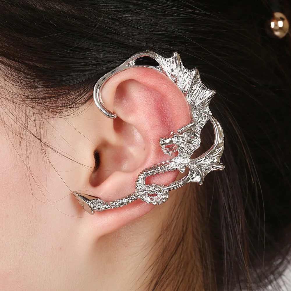 Dragon Uni Hypoallergenic Ear Cuff Clip On Earrings One Piece Dragon Uni Hypoallergenic Ear Cuff Clip On Earrings One Piece Exaggerated Earring Cuffs For Women Punk Gothic Jewelry 3 In From
