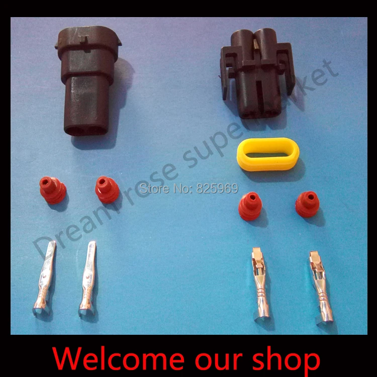 

10 sets 2Pin/way Waterproof Electrical connector kit,male & female plug connector for car Motorcycle ect .DJ7028Y-2.8-11/21