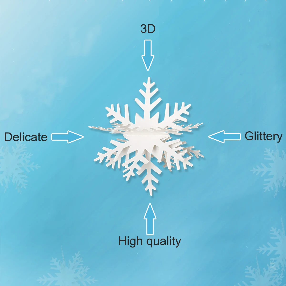 Frozen Birthday Party Supplies 3M White Shiny 3D Snowflake Paper Garland Christmas Wedding Scene New Year Banner Home Decoration