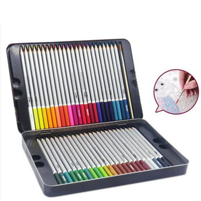 

Free shipping water-soluble 2B pencil drawing tools tin box packing hand-painted 36 48 72 colors lapices de faber castell D16014