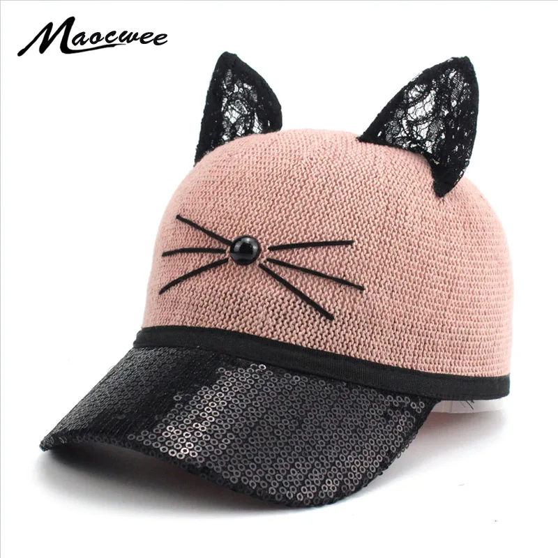 

Ears Baseball Cap for Children Girl Hat Cat Baseball Caps Adjustable Summer Sun Hat Cap Cute Baby Kid Snapback Bone Wholesale