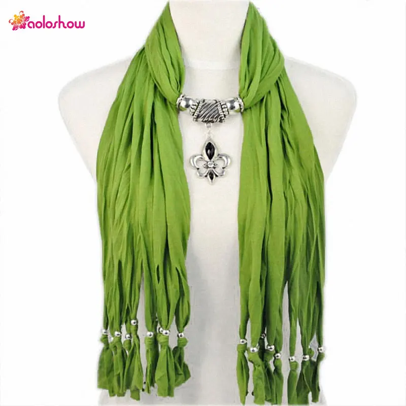 

AOLOSHOW Jewelry Pendant Scarf Necklace for Women butterfly drop pendant necklace with long beads tassels NL1791