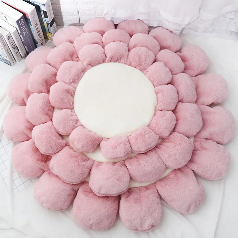 

Warm Fleece Dog Flower Bed Round Pet Lounger Cushion For Small Medium Large Dogs & Cat Winter Dog Kennel Christmas Puppy Mat