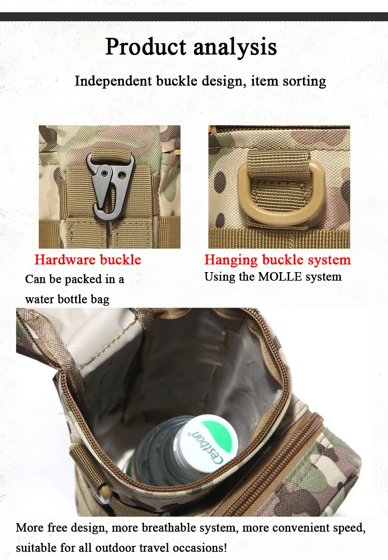 Тактическая Сумка Molle для бутылки с водой Военная страйкбольная тактическая сумка для чайника охотничья альпинистская походная сумка для бутылки с водой