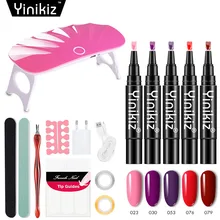 Полный маникюрный набор, 18 однотонных цветов, три в одном, ручка для дизайна ногтей вращается из резины УФ-гель для ногтей, набор инструментов для ногтей