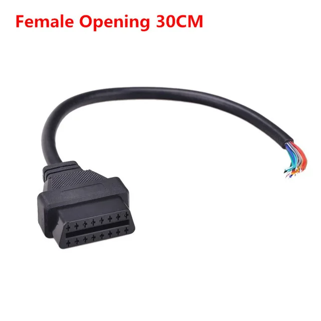 

J1962 OBD2 16Pin Male Plug Connector ELM327 Extension Adapter OBD Cable OBDII EOBD 16 Pin OBD 2 Adaptor Opening Female Cable